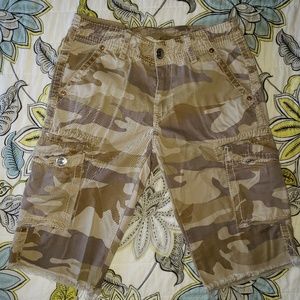 True Religion Desert Khaki Cargo Shorts